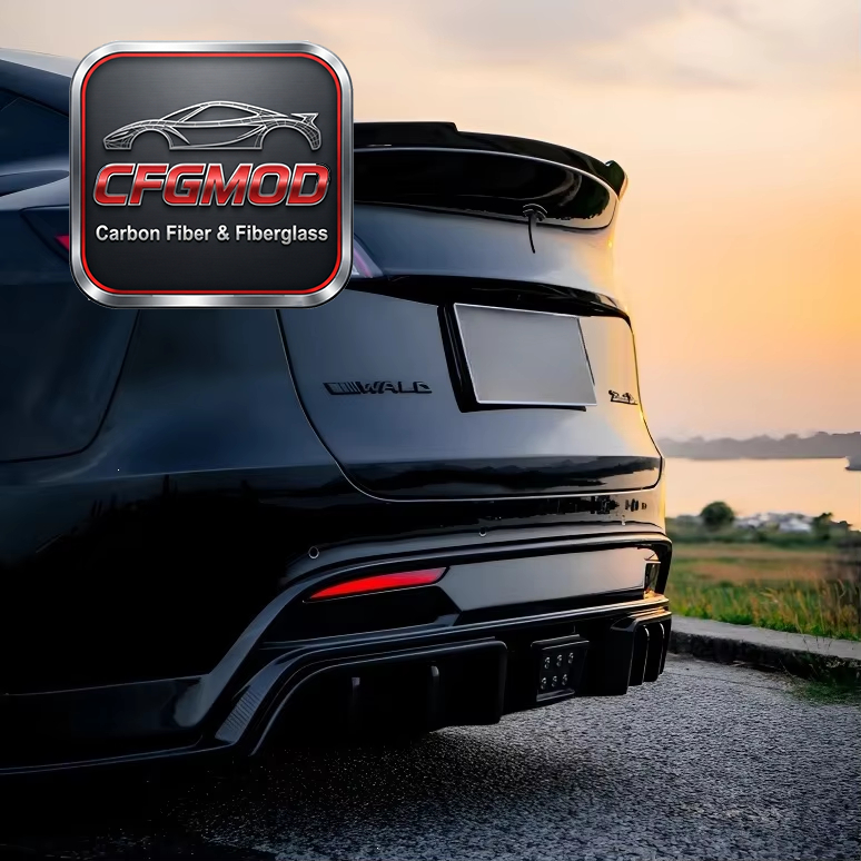 Dry Carbon Fiber Ducktail Spoiler Wing Lip for Tesla Model Y Exterior Accessories — 3
