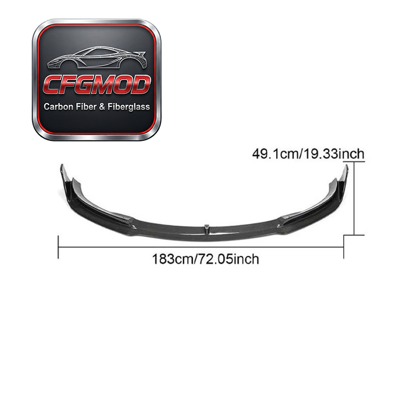 Dry Carbon Fiber V Design Front Spoiler Lip Body Kit for Tesla Model 3 2018 2019 2020 — 7