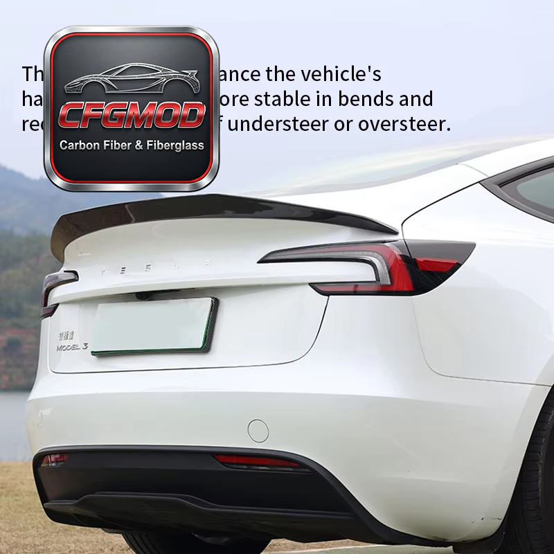 Dry Carbon Fiber V Design Rear Wing Lip for Tesla Model 3 Facelift 2024 2025 2026 — 5