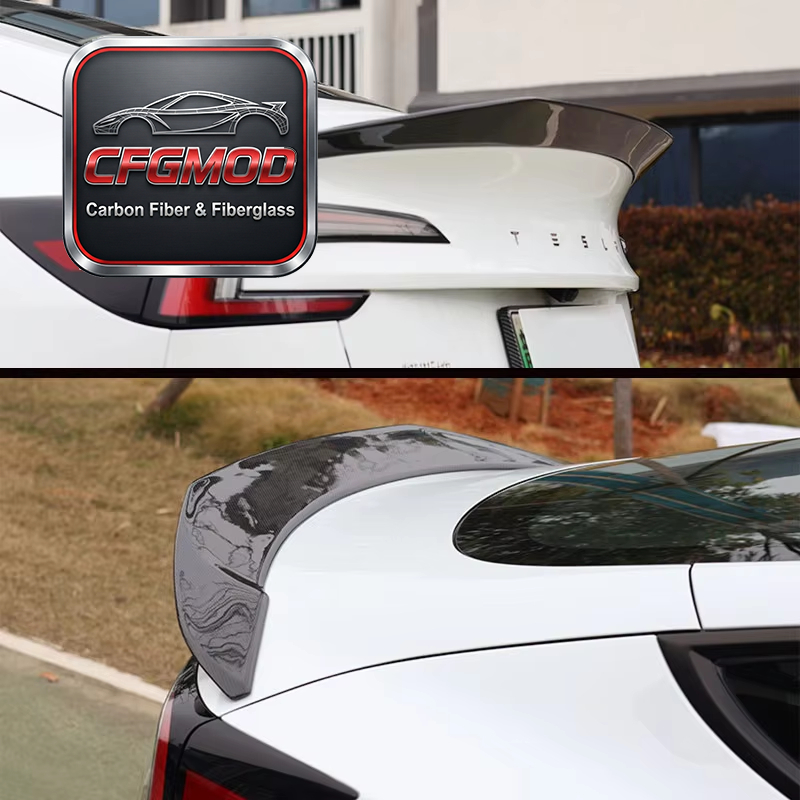 Dry Carbon Fiber V Design Rear Wing Lip for Tesla Model 3 Facelift 2024 2025 2026 — 6