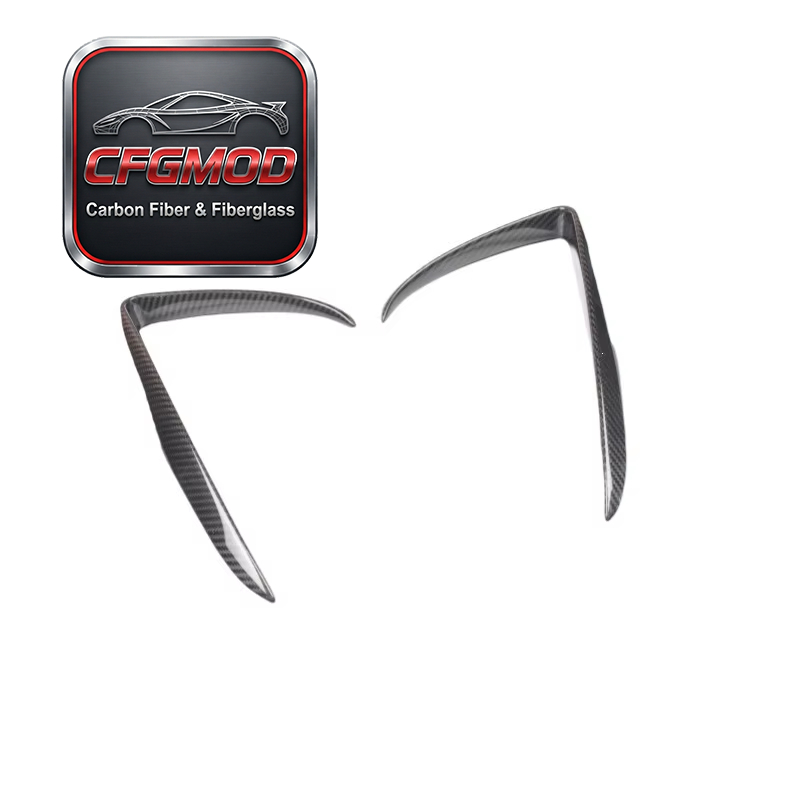 Dry Carbon Fiber Front Bumper Canards Fog Light Frame Trim for Tesla Model 3 — 2