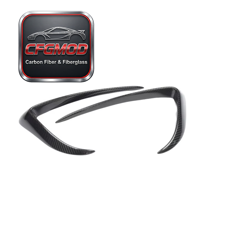 Dry Carbon Fiber Front Bumper Canards Fog Light Frame Trim for Tesla Model 3 — 3