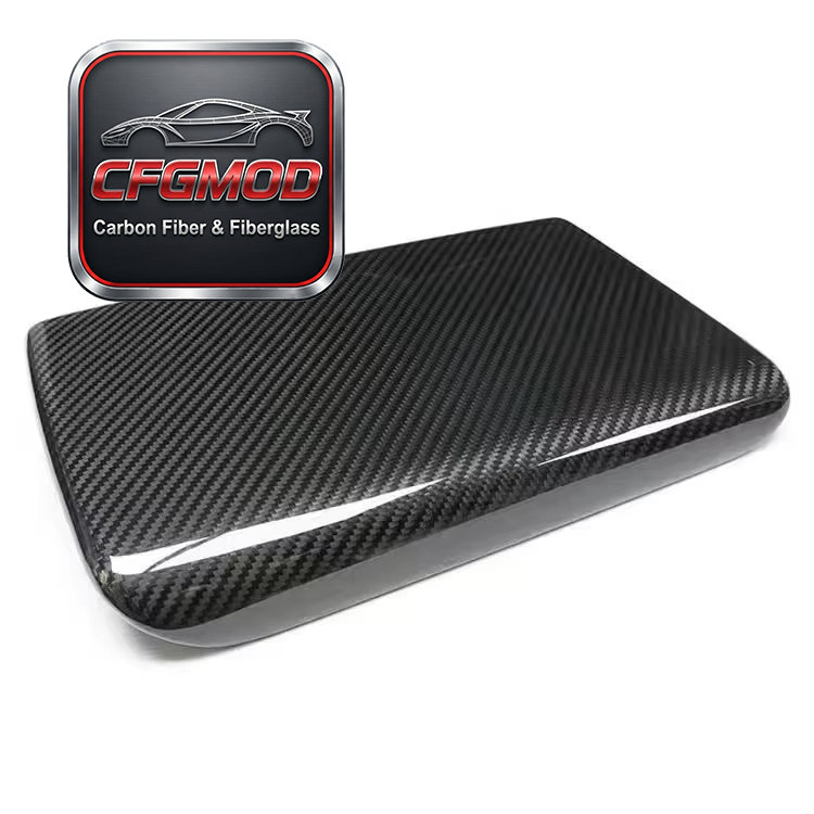 Dry Carbon Fiber Center Console Armrest Box Cover Interior Trim for Tesla Model 3 Y S X — 1