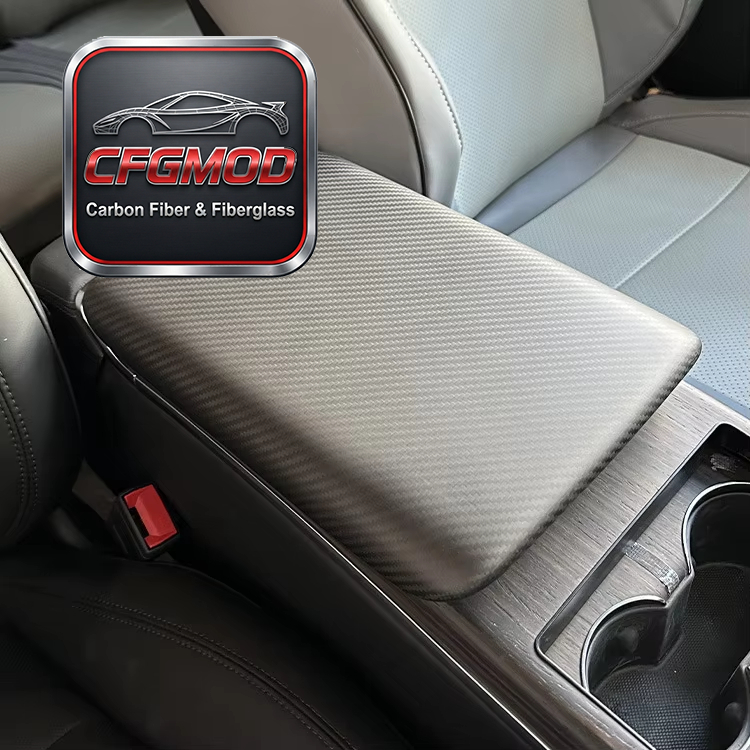 Dry Carbon Fiber Center Console Armrest Box Cover Interior Trim for Tesla Model 3 Y S X — 4