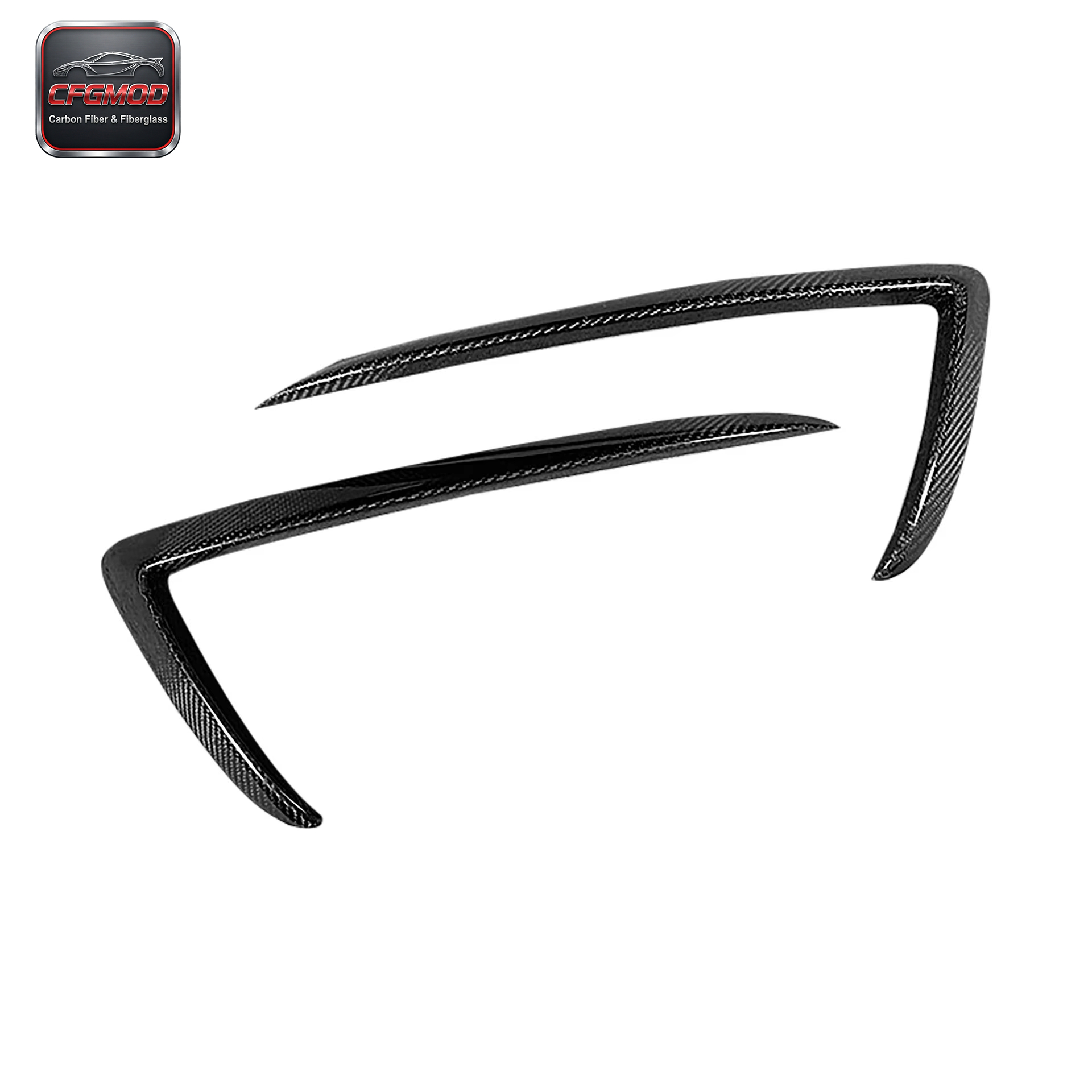 Real Carbon Fiber Front Bumper Canards Air Vents for 2018-2021 Tesla Model 3 — 1