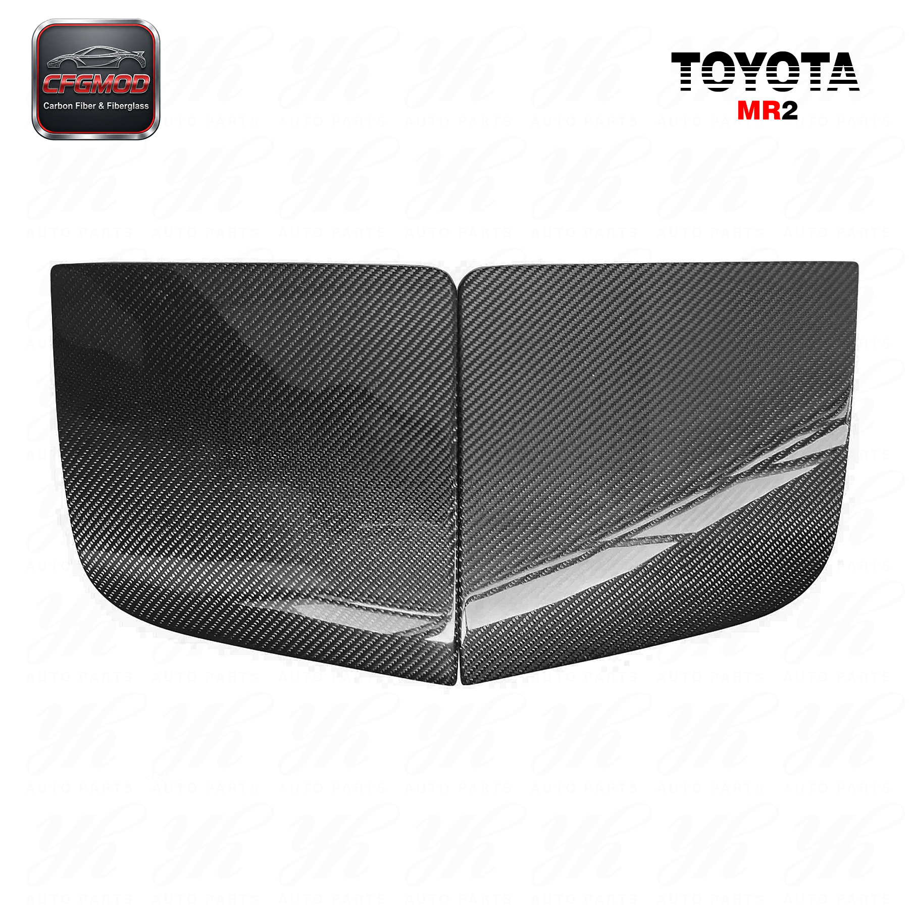 Black Carbon Fiber OEM High Gloss 3k Twill Weave Headlight Cover Replacement (Pair) for MR2 SW20 1990-1995-Brand — 4